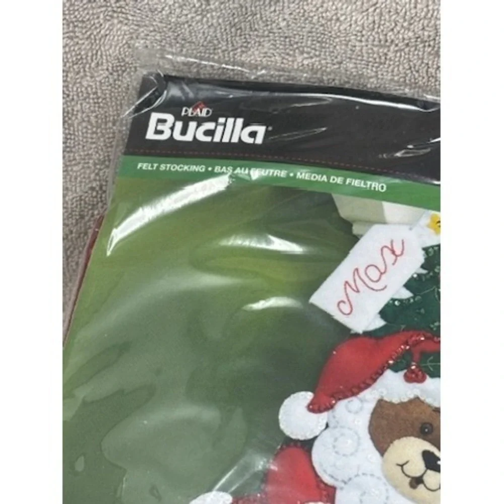 Bucilla Teddy Bear Santa Felt Christmas Stocking Kit 18 Inch HB86503‎ DIY New